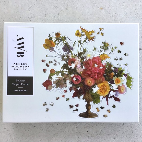 Galison Flower Bouquet Shaped Puzzle 750 Pieces COMPLETE Ashley Woodson Bailey - Picture 1 of 8